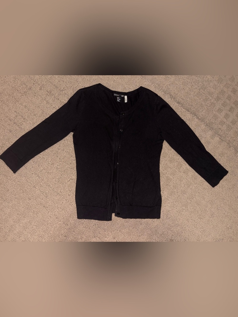 H&M Black Crewneck Button Cardigan, Women’s Size XS